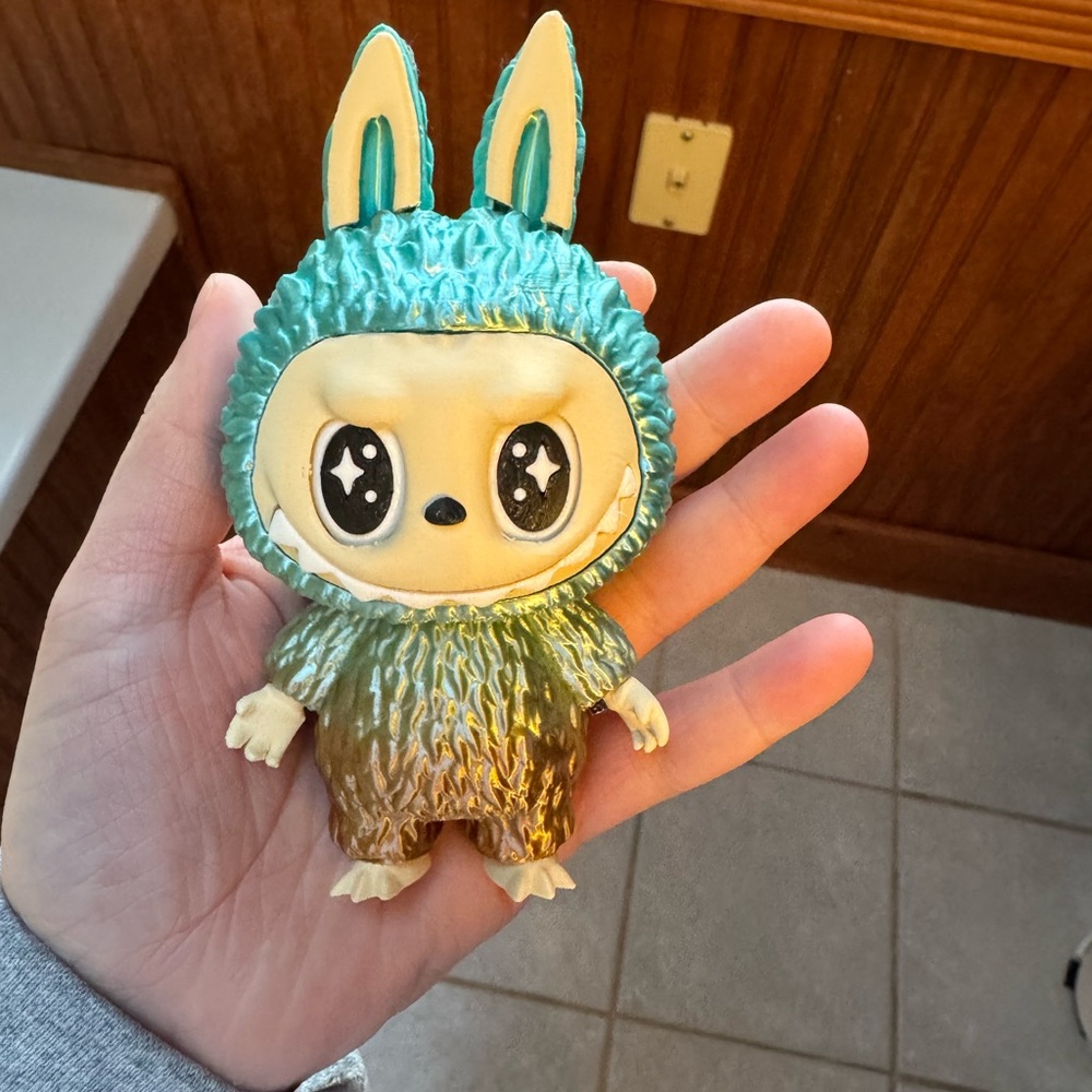 Teal and Gold Labubu